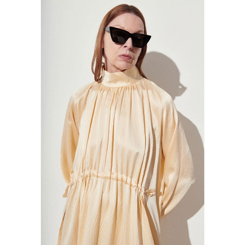 Rachel Comey Hammered Silk Hanley Maxi Dress Cream Adjustable Waist Size 0 BN - Picture 3 of 16